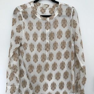 JCrew Printed Tunic Blouse